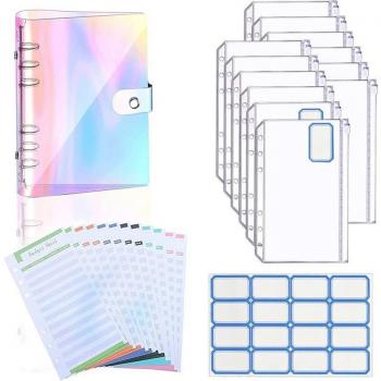 Cubierta A6 para Binder con Bolsa y Presupuesto de Hojas