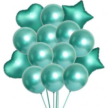 14pcs 18inch Heart & Star Helium Balloons for Baby Shower