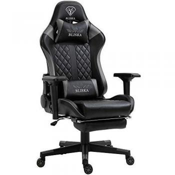 Gaming Stuhl mit Fußstütze und ergonomischen 4D-Armlehnen