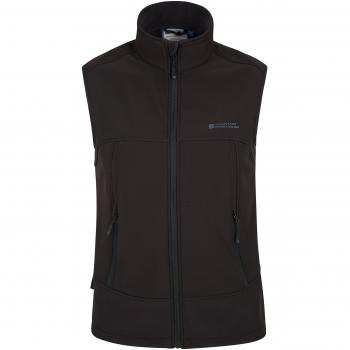 Napier Men's Soft-Shell Zip Vest – Windproof, Black, XL, Mountain Warehouse