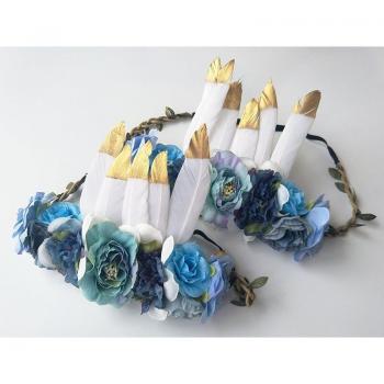 Parent-Child Floral Wreath Set