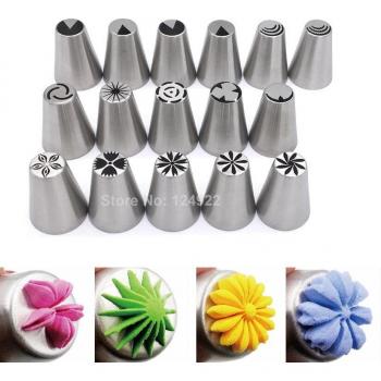 16 Pcs Stainless Steel Icing Nozzles for Cake Decorating