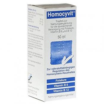 Homocyvit Tropfen zur Unterstützung des Homocystein-Stoffwechsels, 50 ml Lösung