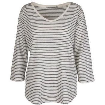 Bio-Flex Damen-T-Shirt mit 3/4 Ärmeln – Off White/Navy, S