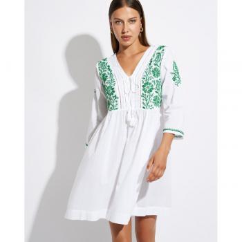 Vestido corto con bordado floral Selmark