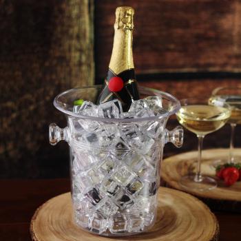 Clear Plastic Wine and Champagne Bucket with Handles