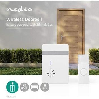 Battery Operated Doorbell with 300m Signal and 36 Melodies