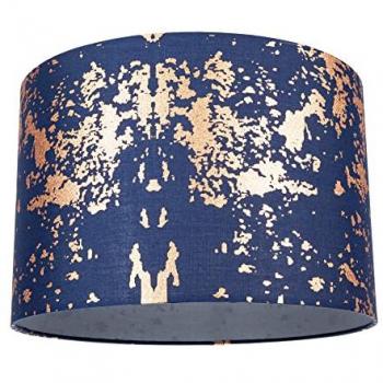 Stylish Navy Blue Cotton Shade with Copper Foil for Home Decor