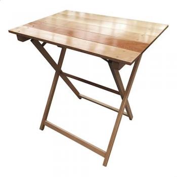 Velador de madera de haya plegable con tablillas, natural, 70x50x76 cm, barniz