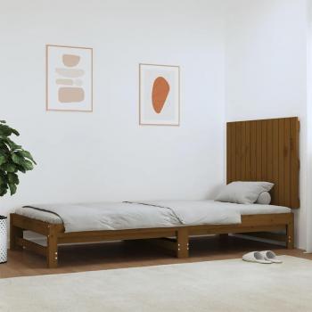 Día y Noche Cabecero cama pared madera maciza pino marrón miel 82,5x3x60 cm