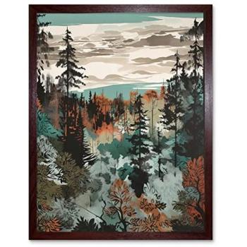 Autumn Boreal Vista Poster – 12x16 Inch Framed