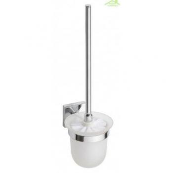 Scopino WC X-SQUARE con Supporto in Vetro Opalino e Cromo