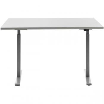 Bureau Réglable Électriquement en Hauteur Jusqu'à 120 cm Topstar, Largeur 120 cm, Rectangulaire, Gris Clair et Gris