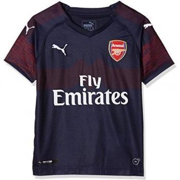 Puma Kinder Arsenal FC Auswärtstrikot Replica SS mit EPL Sponsor Logo, Peacoat-High Risk Red, 164