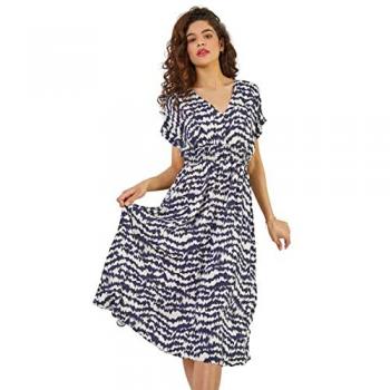 Abstract Print Fit & Flare Midi Dress