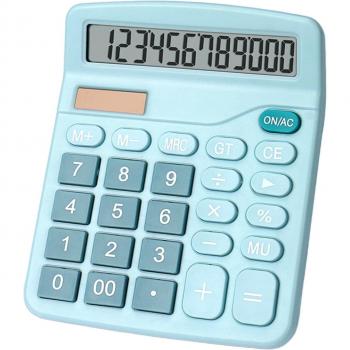 Calculadora de escritorio y portátil de 12 dígitos, pantalla LCD grande, botones grandes y doble energía