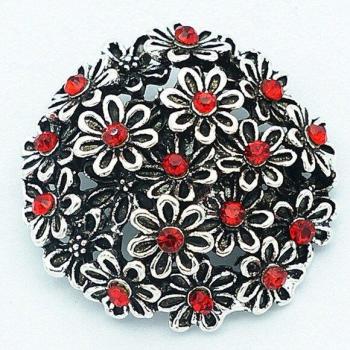 20MM Snap Buttons with Colorful Rhinestone Flowers KZ3148