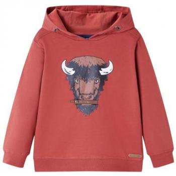 Felpa per Bambini con Cappuccio Rosso Bruciato 104