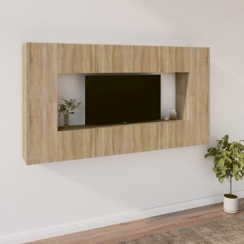 Set de mobilier audiovisuel VidaXL 8 pièces, chêne Sonoma, bois composite