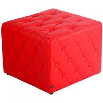 CLP Nashville Sitzhocker 37 cm – Polsterung aus Kunstleder, rot
