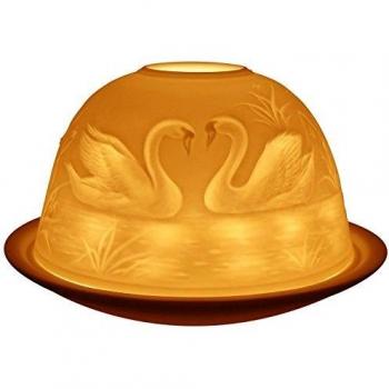 Radiant Swans Lithophane Candle Holder