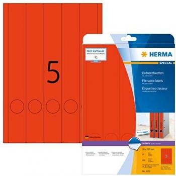 Universal Red Labels A4 38 x 297 mm