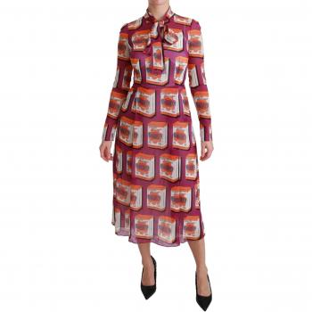 Multicolored Silk Bellezza Midi Gown for Women (2XS)