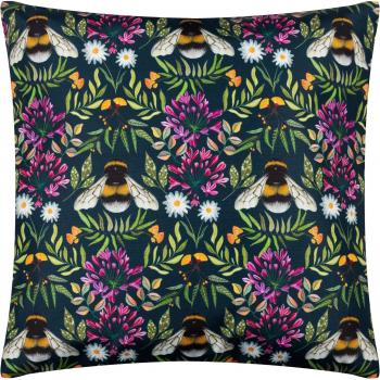 House Of Bloom Zinnia Bee Outdoor Cushion Navy