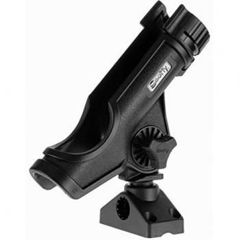 Scotty Combination Side/Deck Mount (241) for Power Lock Rod Holder (0230-BK), Black