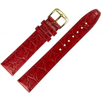 Ersatzarmband für Uhr Marburger 08mm Rot mit Goldschließe