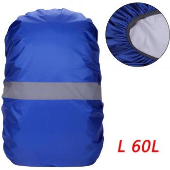 Reflective Strip Waterproof Backpack Cover for Sports Blue 20-100L