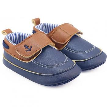 Calzado informal para bebés y niños pequeños, suela suave, diseño ancla de barco, Prewingker, de cuero PU para invierno