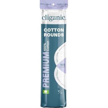 Cliganic Premium Cotton Rounds for Face – 100 Pieces (Hypoallergenic, Lint-Free)