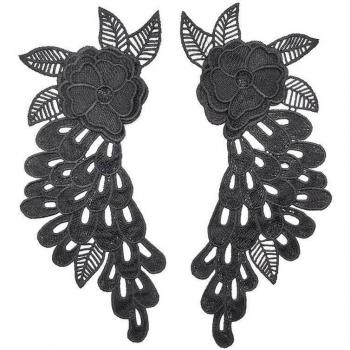 Aplique floral de encaje para collar, con lentejuelas venecianas