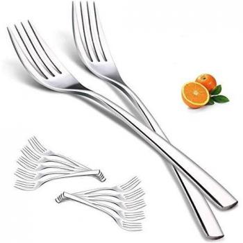 Kitchen Dining Fork Set, Elegant Life, 8-Inch Stainless Steel, 12-Piece