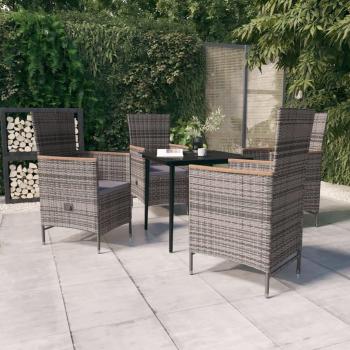 Juego de Comedor para Jardín Vidaxl 5 Confort Gris
