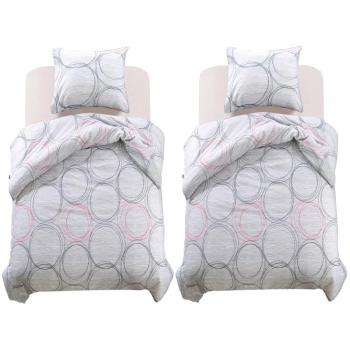 Set Biancheria da Letto Stampa a Cerchi 135x200/80x80 cm