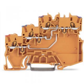 Bloc de jonction orange 3 étages Wago