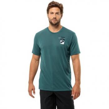 T-shirt Jack Wolfskin Vonnan Manches Courtes Vert Foncé