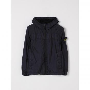 Blue Navy Windbreaker con Logo Compass – Stone Island