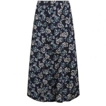 Weird Fish Women’s Tiya Viscose Midi Skirt – Black, 12