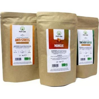 Pachet 3 infuzii organiche con CBD: ANTI-STRESS, MANGO, TÈ VERDE DETOX