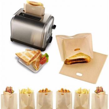 Reusable Bread Toast Bags – 2/5 Pack, Fiberglass, Non‑Stick, Oven & Microwave Compatible