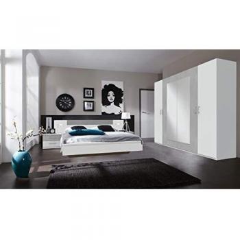 Pegane White Concrete Grey Light Bedroom Set