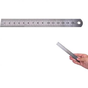 Edelstahl Metall Nähfuß 15 cm Gerade Lineal Doppelseitiges Werkzeug Breite: 2 cm