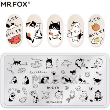 MRFOX Plantilla Uñas con Sello de Arte
