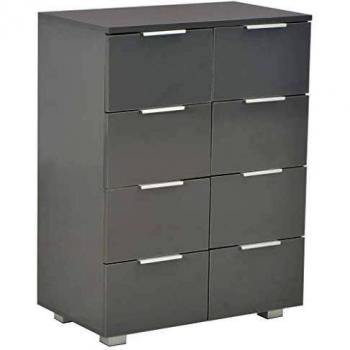 Sideboard 60x35x80 cm High Gloss Grey Engineered Wood vidaXL