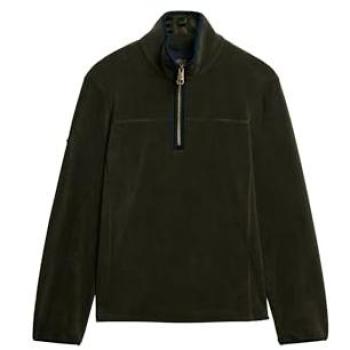 Surplus Superdry Estate Half‑Zip Fleece, Olive Green (M)