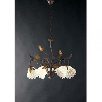 Lampadiero di design in ferro battuto con 5 luci per camera da letto