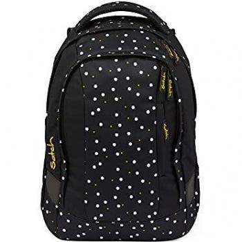 Ergonomischer Schulrucksack Satch Sleek 24L – Extra Schlank, Lazy Daisy – Schwarz